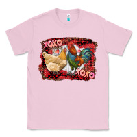 Bubblegum Pink xoxo rooster and chicken Classic Tee - RanaPortraitStore