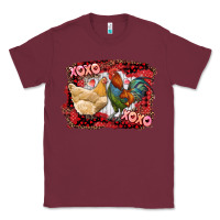 Burgundy xoxo rooster and chicken Classic Tee - RanaPortraitStore