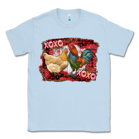Dusty Blue xoxo rooster and chicken Classic Tee - RanaPortraitStore
