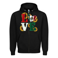 Black Mexican Flag With Sunflowers Love Zipper Hoodie - RanaPortraitStore