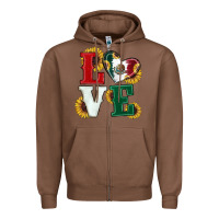 Chestnut Mexican Flag With Sunflowers Love Zipper Hoodie - RanaPortraitStore
