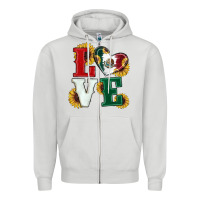 Dove Grey Mexican Flag With Sunflowers Love Zipper Hoodie - RanaPortraitStore