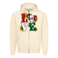 Sandshell Mexican Flag With Sunflowers Love Zipper Hoodie - RanaPortraitStore