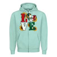 Seafoam Mexican Flag With Sunflowers Love Zipper Hoodie - RanaPortraitStore