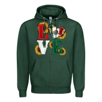 Sports Green Mexican Flag With Sunflowers Love Zipper Hoodie - RanaPortraitStore