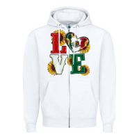 White Mexican Flag With Sunflowers Love Zipper Hoodie - RanaPortraitStore