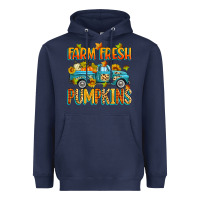 Navy farm fresh pumpkins Heavyweight Hoodie - Zillion Design Studio