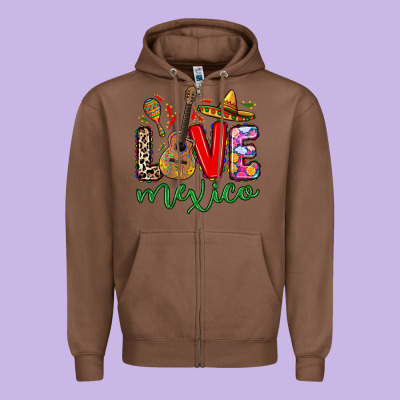Zipper Hoodie Love Mexico
