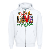 White Love Mexico Zipper Hoodie - RanaPortraitStore