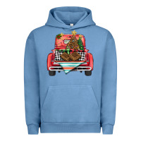 Pigment Pebble Blue Christmas truck Urban Hoodie - BarkalooDesign