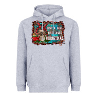 Heather Grey just a girl who loves christmas Heavyweight Hoodie - RanaPortraitStore
