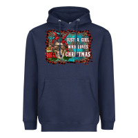 Navy just a girl who loves christmas Heavyweight Hoodie - RanaPortraitStore