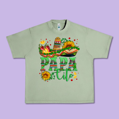 Papa Cito With Sunflowers And Sombrero Urban Heavy Tee Designed By Artiststas