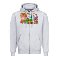 Heather Grey Mexico coffee cups Zipper Hoodie - RanaPortraitStore