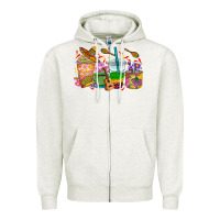 Oatmeal Heather Mexico coffee cups Zipper Hoodie - RanaPortraitStore