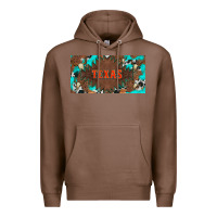 Chestnut western texas and bullskulls with turquoise and leopard licanse plate Premium Hoodie - Artiststas