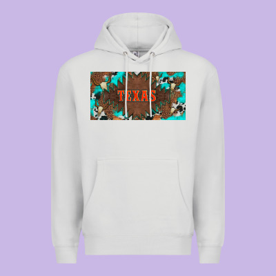 Western Texas And Bullskulls With Turquoise And Leopard Licanse Plate Premium Hoodie Designed By Artiststas