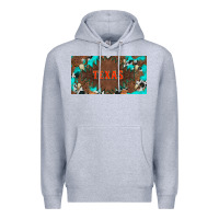Heather Grey western texas and bullskulls with turquoise and leopard licanse plate Premium Hoodie - Artiststas