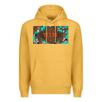 Mustard western texas and bullskulls with turquoise and leopard licanse plate Premium Hoodie - Artiststas