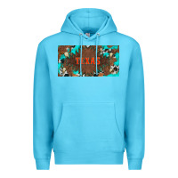 Ocean Blue western texas and bullskulls with turquoise and leopard licanse plate Premium Hoodie - Artiststas