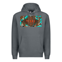 Rock western texas and bullskulls with turquoise and leopard licanse plate Premium Hoodie - Artiststas