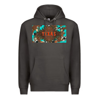 Smoke western texas and bullskulls with turquoise and leopard licanse plate Premium Hoodie - Artiststas