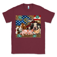 Burgundy American farm animals Classic Tee - RanaPortraitStore