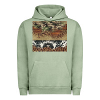 Pigment Oil Green cowhide leopard camouflage Urban Hoodie - Jasminsmagicworld