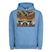 Pigment Pebble Blue cowhide leopard camouflage Urban Hoodie - Jasminsmagicworld
