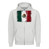 Dove Grey Mexican Flag Zipper Hoodie - RanaPortraitStore