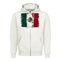 Oatmeal Heather Mexican Flag Zipper Hoodie - RanaPortraitStore