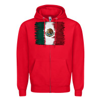 Red Mexican Flag Zipper Hoodie - RanaPortraitStore