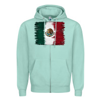 Seafoam Mexican Flag Zipper Hoodie - RanaPortraitStore