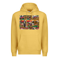 Antique Gold western serape cowhide and leopard background Premium Hoodie - Artiststas