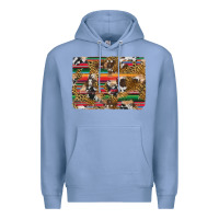Colony Blue western serape cowhide and leopard background Premium Hoodie - Artiststas