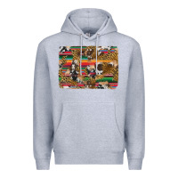 Heather Grey western serape cowhide and leopard background Premium Hoodie - Artiststas