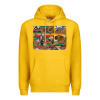 Lemon western serape cowhide and leopard background Premium Hoodie - Artiststas