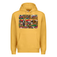 Mustard western serape cowhide and leopard background Premium Hoodie - Artiststas