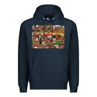 Navy western serape cowhide and leopard background Premium Hoodie - Artiststas