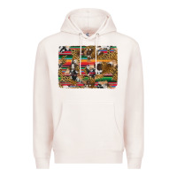 Pale Pink western serape cowhide and leopard background Premium Hoodie - Artiststas