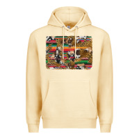 Pina Colada western serape cowhide and leopard background Premium Hoodie - Artiststas