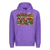 Purple western serape cowhide and leopard background Premium Hoodie - Artiststas