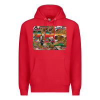 Red western serape cowhide and leopard background Premium Hoodie - Artiststas