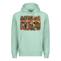 Seafoam western serape cowhide and leopard background Premium Hoodie - Artiststas