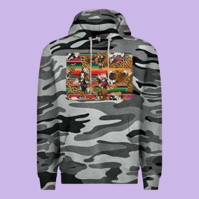 Western Serape Cowhide And Leopard Background Premium Hoodie Designed By Artiststas