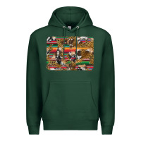 Sports Green western serape cowhide and leopard background Premium Hoodie - Artiststas