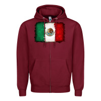 Burgundy Mexican flag Zipper Hoodie - RanaPortraitStore