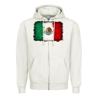 Oatmeal Heather Mexican flag Zipper Hoodie - RanaPortraitStore