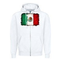 White Mexican flag Zipper Hoodie - RanaPortraitStore
