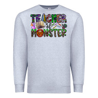 Heather Grey teacher of monster Premium Sweatshirt - CowhideDigitalArt